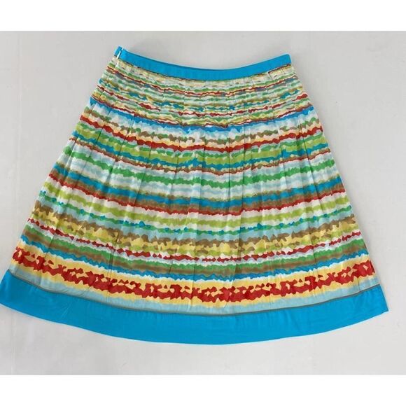 Colorful Skirt Retro Talbots Skirt Stripes Cotton Lined Skirt - Size 8 - Picture 7 of 7